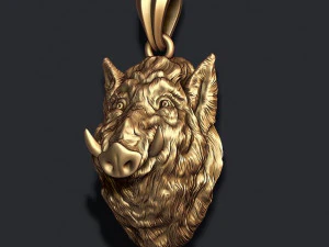 Wild boar pendant 3D Print Model