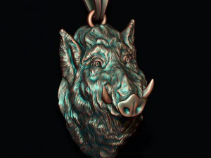 Wild boar pendant 3D Print Model