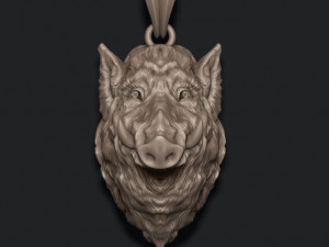 Wild boar pendant 3D Print Model