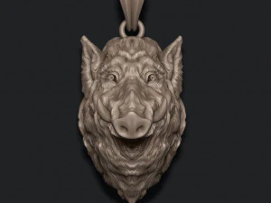 Wild boar pendant 3D Print Model