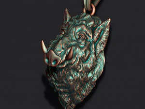 Wild boar pendant 3D Print Model