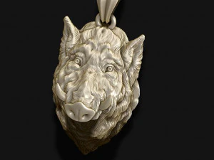 Wild boar pendant 3D Print Model