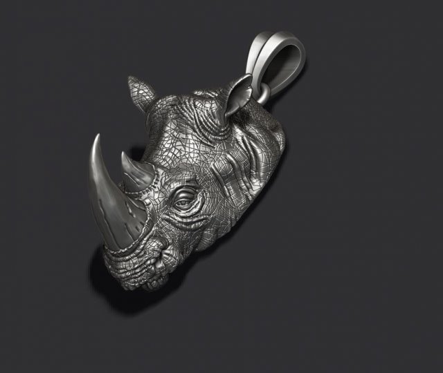 Rhino pendant 3D प्रिंट मॉडल .c4d .max .obj .3ds .fbx .stl .blend 