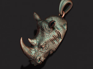 Rhino pendant 3D प्रिंट मॉडल