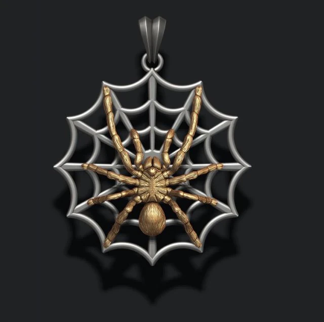 Spider pendant web 3D Print Model .c4d .max .obj .3ds .fbx .stl .blend 