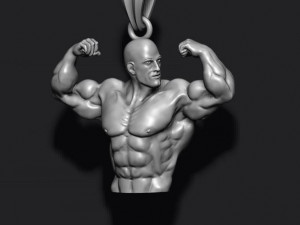 Bodybuilder pendant 3Dプリントモデル