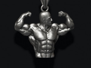 Bodybuilder pendant 3Dプリントモデル