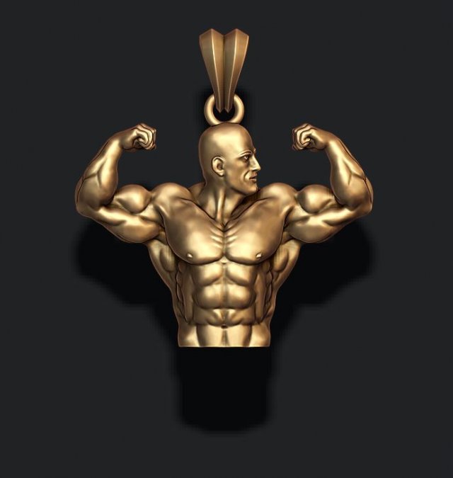 Bodybuilder pendant 3Dプリントモデル .c4d .max .obj .3ds .fbx .stl .blend 