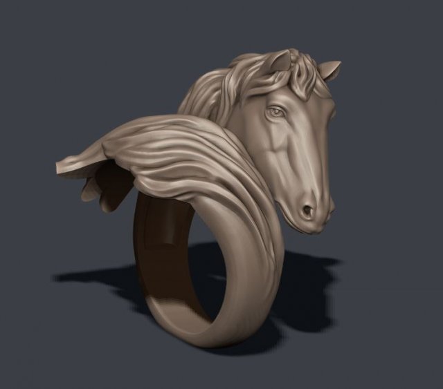 Horse ring 3D Print Model .c4d .max .obj .3ds .fbx .stl .blend