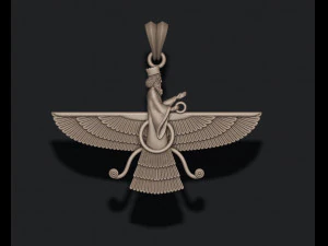 Faravahar ahura mazda pendant 3d print model 3D Print Model