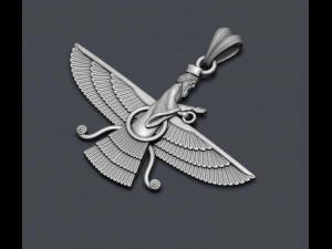 Faravahar ahura mazda pendant 3d print model 3D Print Model