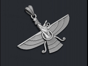 Faravahar ahura mazda pendant 3d print model 3D Принт Модель