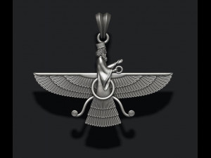 Faravahar ahura mazda pendant 3d print model 3D Принт Модель