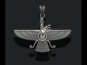 Faravahar ahura mazda pendant 3d print model 3D Print Model