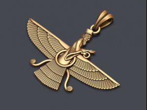 Faravahar ahura mazda pendant 3d print model 3D Принт Модель