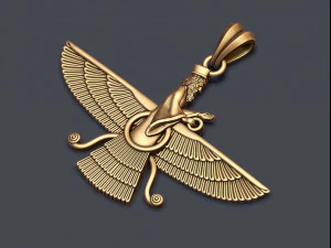 Faravahar ahura mazda pendant 3d print model 3D Print Model