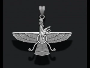Faravahar ahura mazda pendant 3d print model 3D Print Model