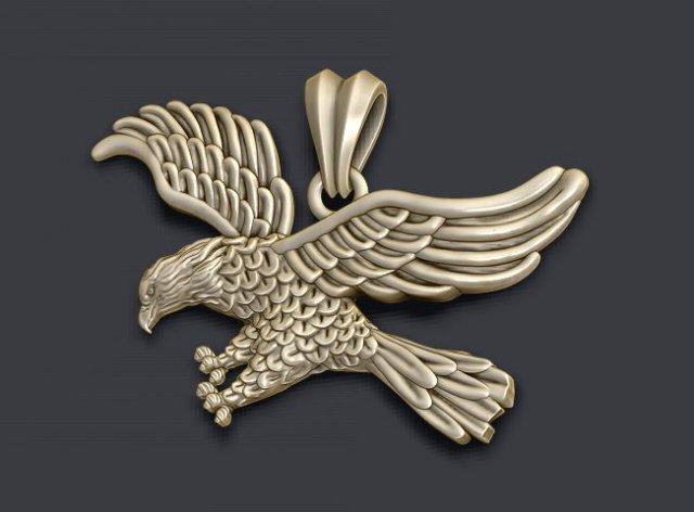 Eagle pendant 3D प्रिंट मॉडल .c4d .max .obj .3ds .fbx .stl .blend 