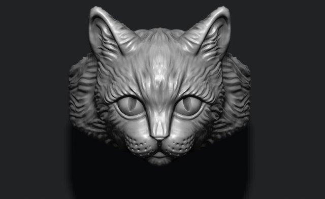 Cat ring 3D-printmodel .c4d .max .obj .3ds .fbx .stl .blend 