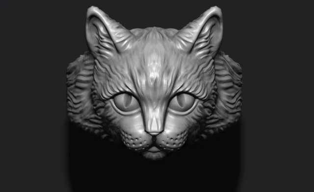 Cat ring 3D Print Model .c4d .max .obj .3ds .fbx .stl .blend