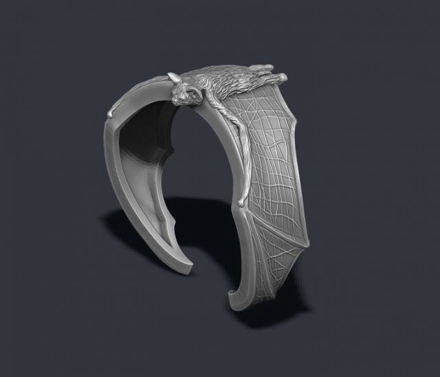 Bat ring 3D 打印模型 .c4d .max .obj .3ds .fbx .stl .blend