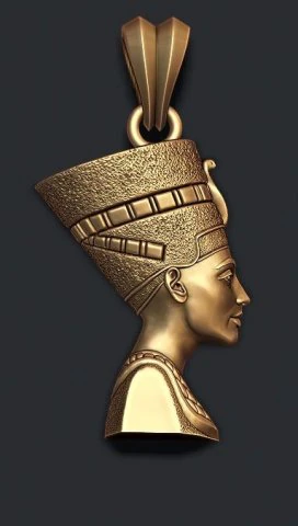 Nefertiti pendant 3D Print Model .c4d .max .obj .3ds .fbx .stl .blend
