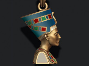 Nefertiti pendant enamel 3D Print Model