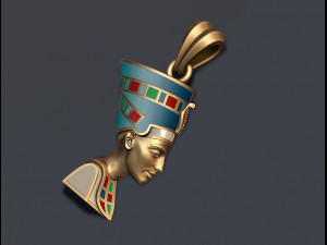 Nefertiti pendant enamel Model do druku 3D