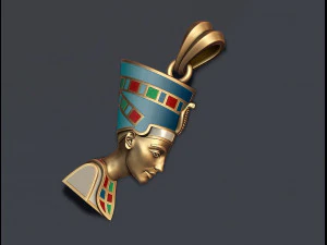 Nefertiti pendant enamel 3D Print Model