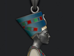 Nefertiti pendant enamel Model do druku 3D