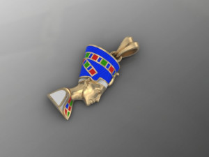 Nefertiti pendant enamel Model do druku 3D