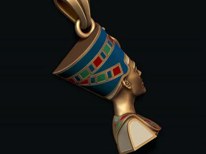 Nefertiti pendant enamel 3D Print Model