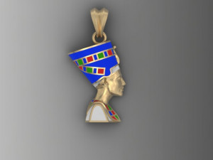 Nefertiti pendant enamel Model do druku 3D