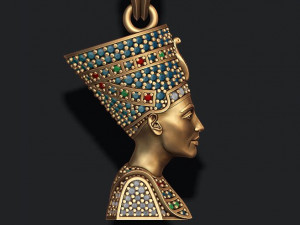 Nefertiti pendant with gems Model do druku 3D