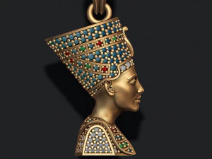 Ciondolo Nefertiti con gemme Modello di stampa 3D