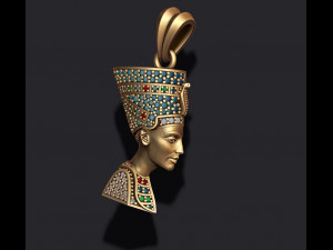 Nefertiti pendant with gems 3D प्रिंट मॉडल