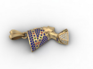 Nefertiti pendant with gems 3D प्रिंट मॉडल