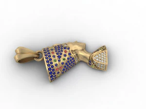 Nefertiti pendant with gems 3D Print Model