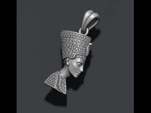Nefertiti pendant with gems 3D Print Model