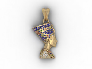 Nefertiti pendant with gems 3D प्रिंट मॉडल