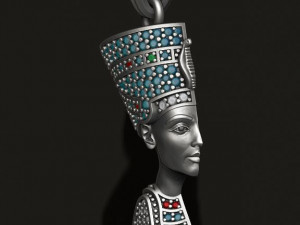 Nefertiti pendant with gems 3D प्रिंट मॉडल