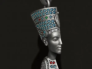 Nefertiti pendant with gems 3D Print Model