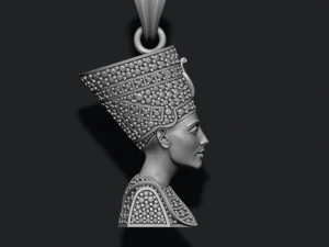 Nefertiti pendant with gems 3D Print Model