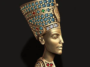 Nefertiti pendant with gems 3D Print Model