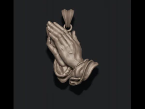 Praying hands pendant necklace bas-relief 3D Print Model