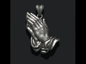 Praying hands pendant necklace bas-relief 3D Print Model