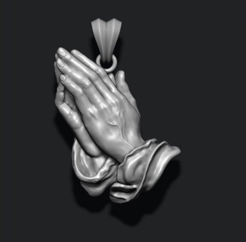 Praying hands pendant necklace bas-relief 3D Принт Модель .c4d .max .obj .3ds .fbx .stl .blend 