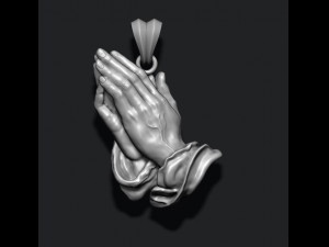 Praying hands pendant necklace bas-relief Modelo de impresión 3D
