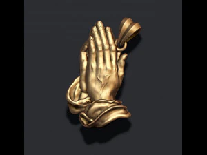 Praying hands pendant necklace bas-relief 3D Print Model