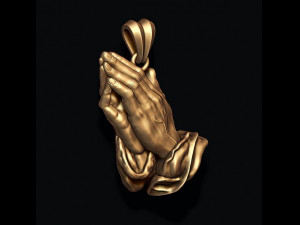 Praying hands pendant necklace bas-relief 3D Принт Модель